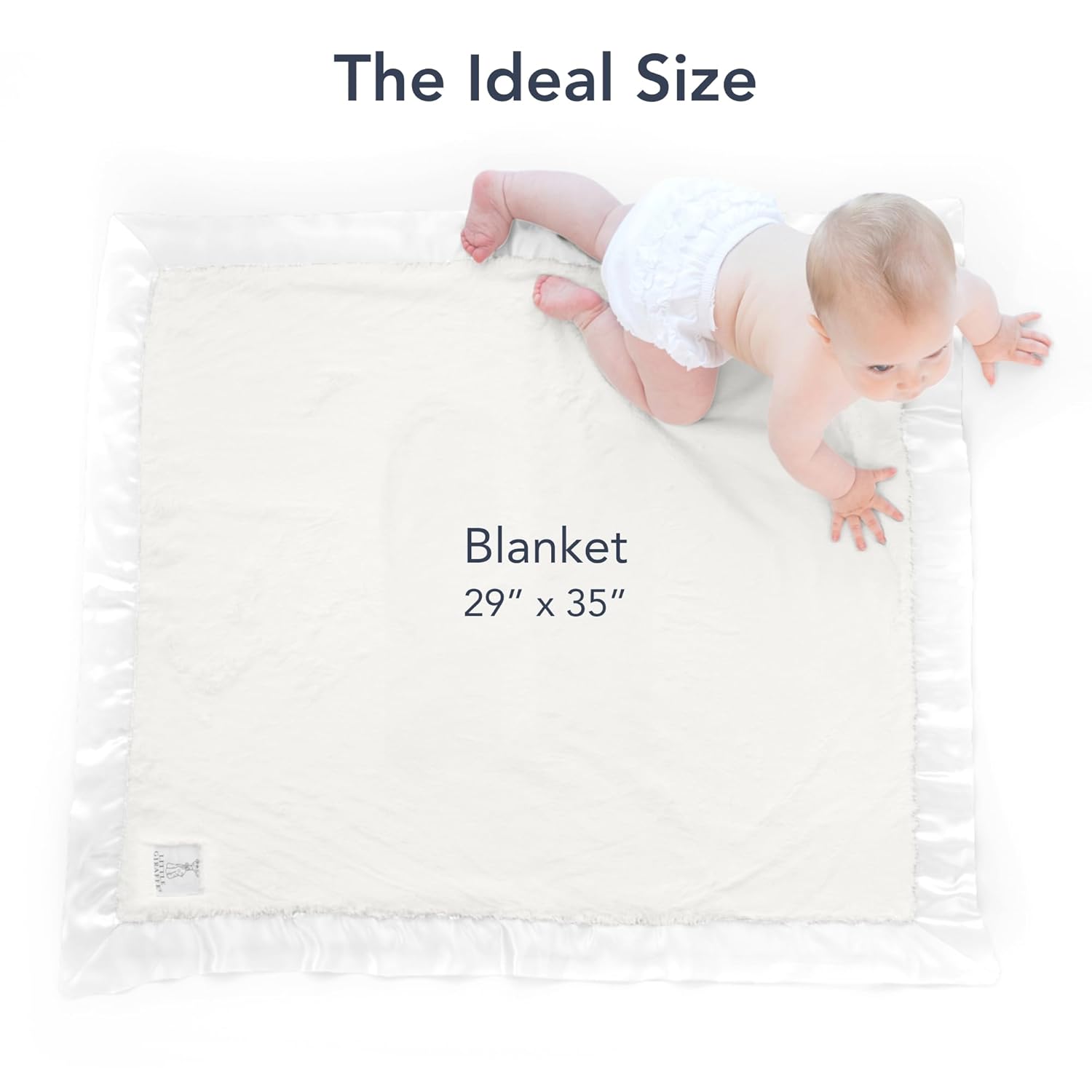 Little Giraffe Luxe Soft Baby Blanket - 29x35 Cream