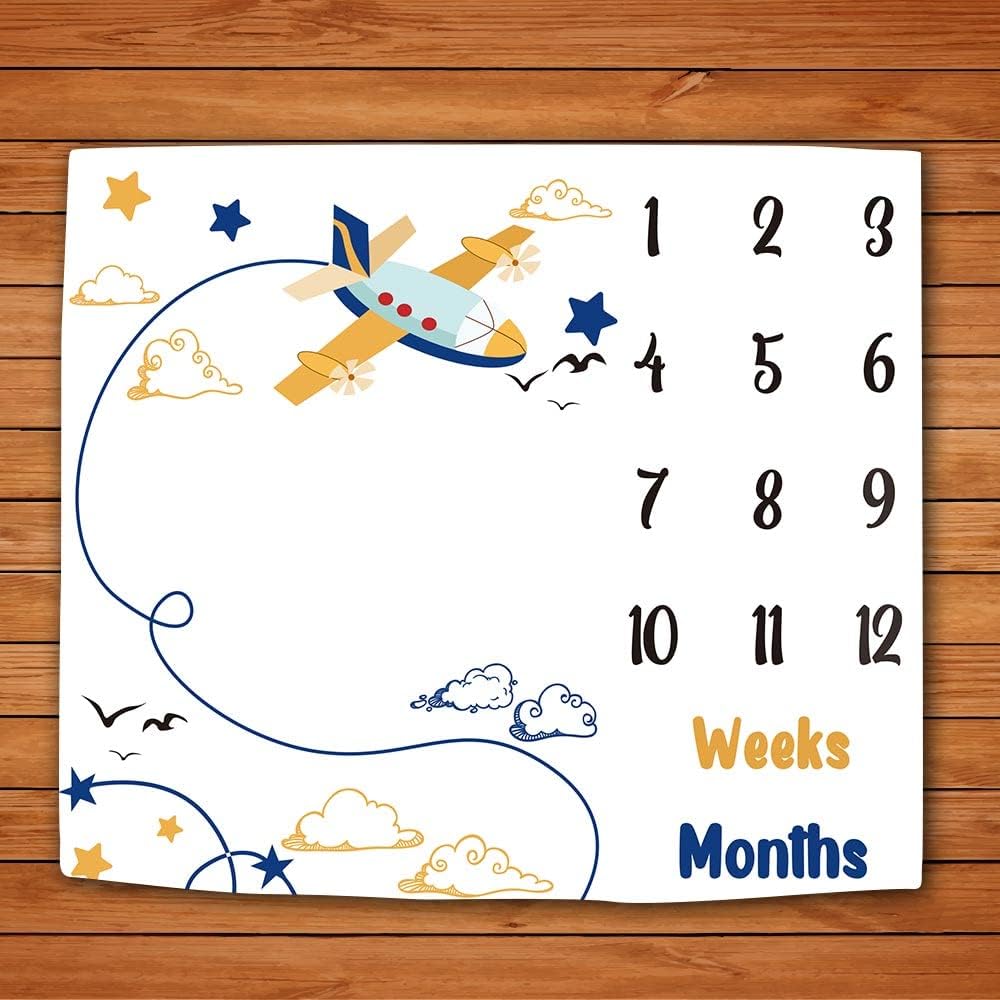 Baby Memory Blanket with Milestone Photos 48x40 Inch