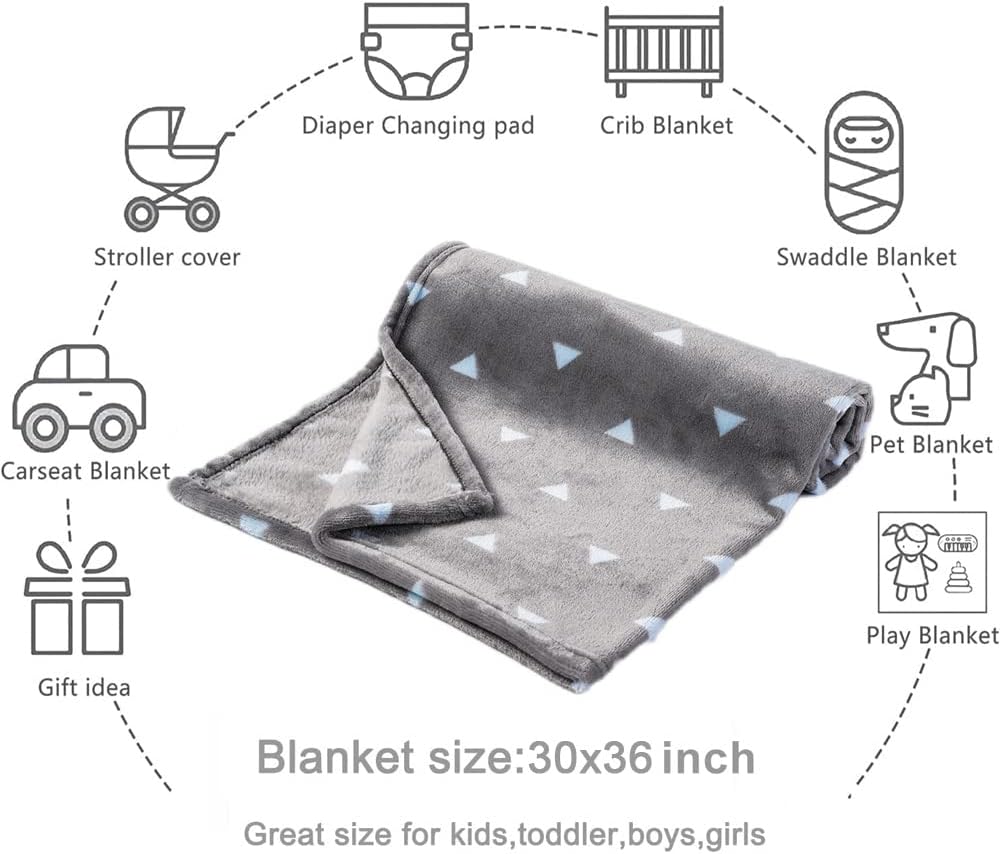 Bunnikins Clover 30x36 Flannel Baby Blanket