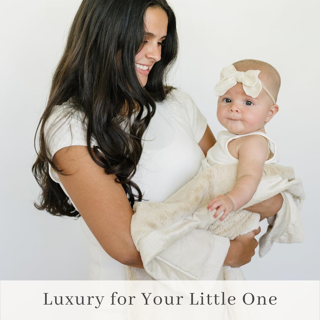SARANONI Ivory Receiving Blanket 40 x 30 Super Soft Luxury