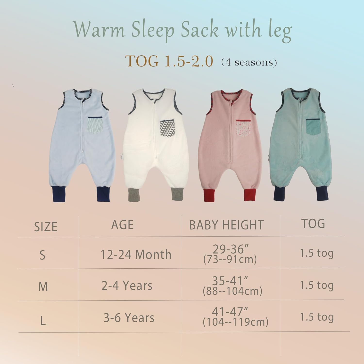 BLOOMSTAR Toddler Sleep Sack with Feet for 3-6 Years