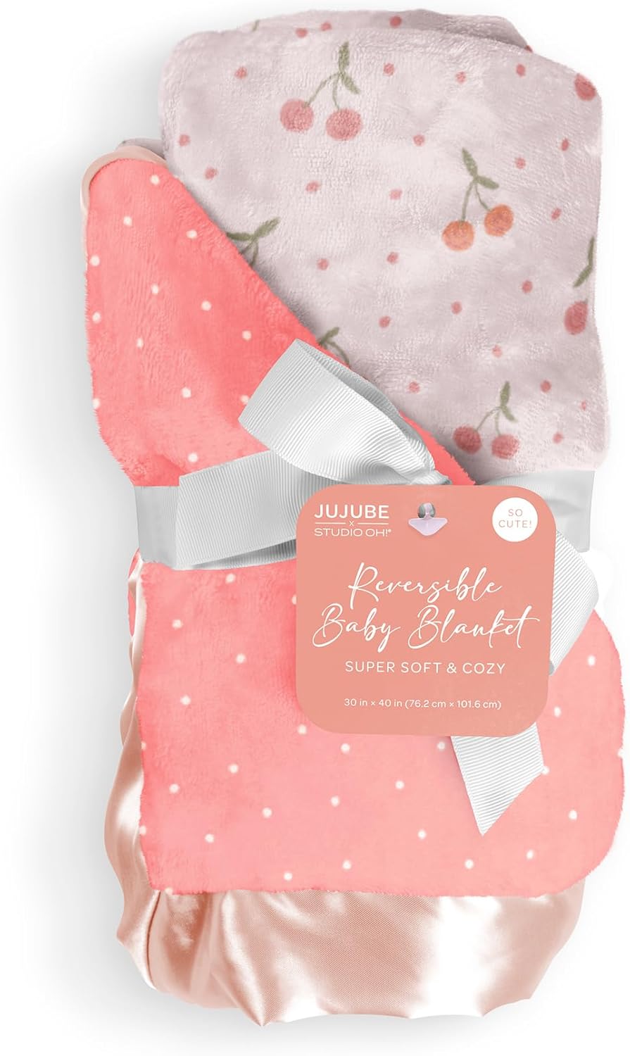 JuJuBe x Studio Oh Baby Essentials Reversible Blanket - Cherry Cute