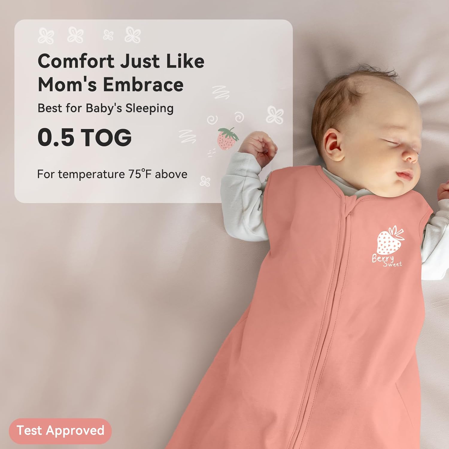 Unnivoll Baby Sleep Sack 18-24 Months 3 Pack Strawberry 05 Tog