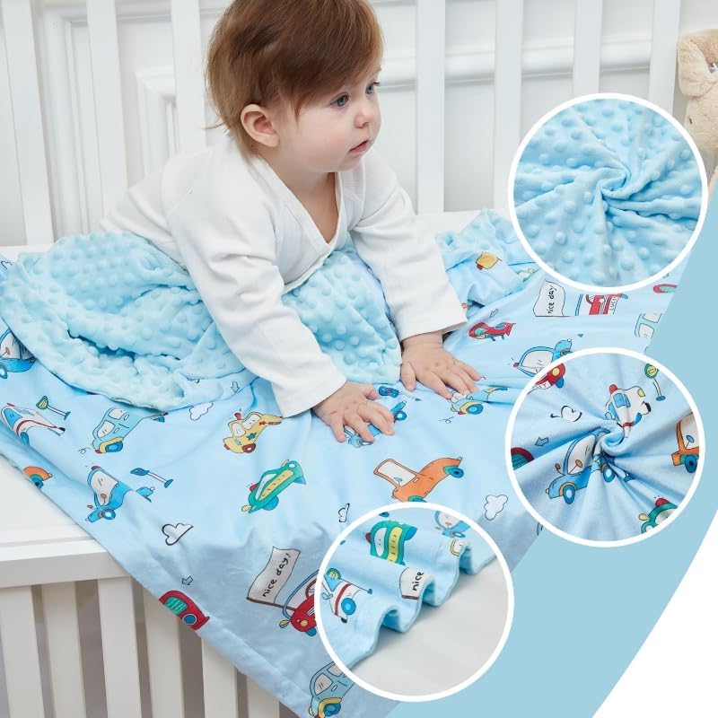 QSTEHEML Soft Double Layer Baby Blanket for Boys Girls