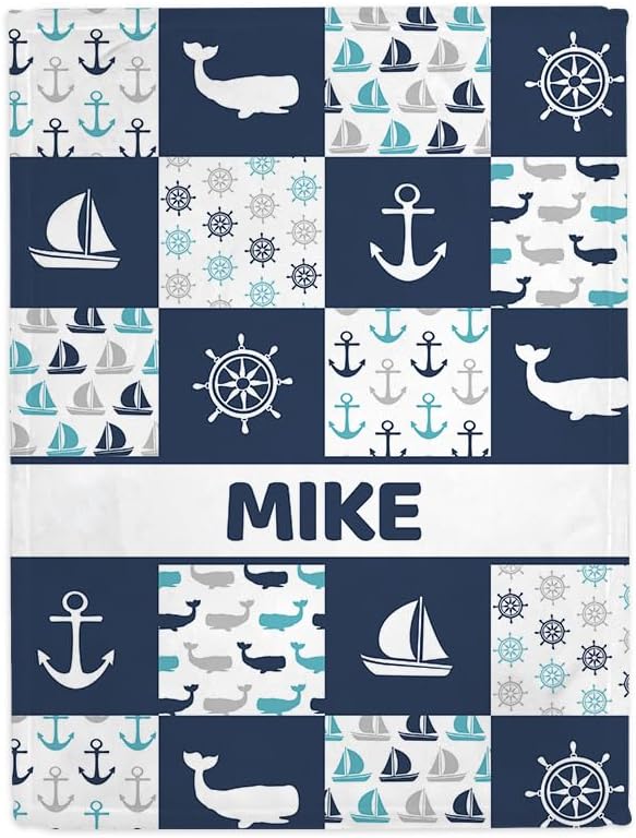 Personalized Baby Blanket with Name - Baseball Minky Blanket for Boys