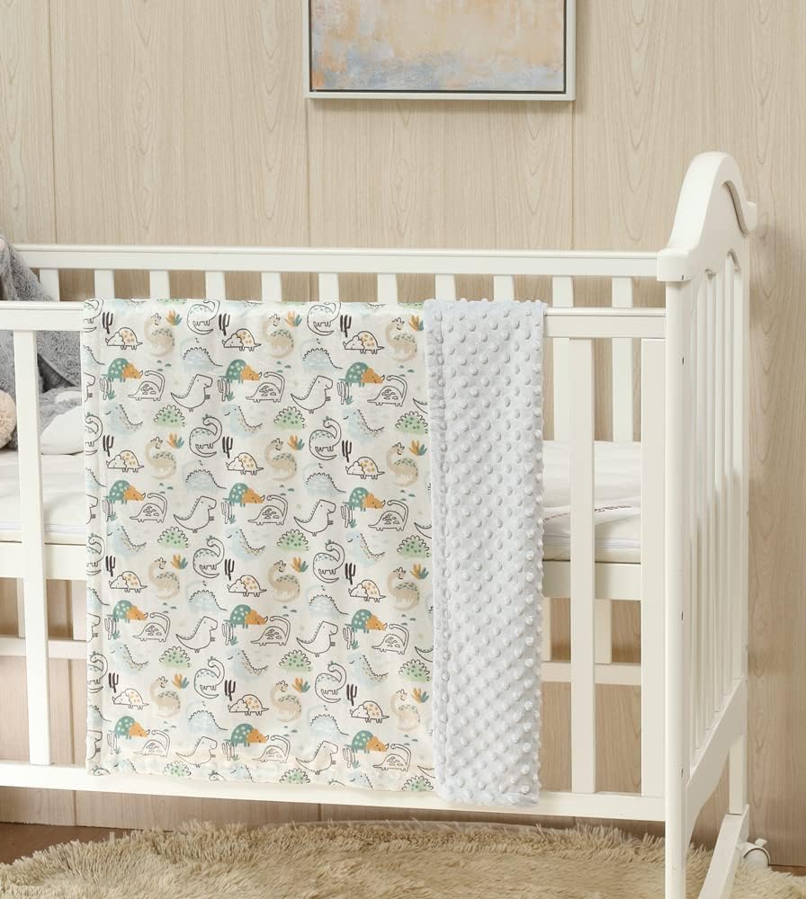 CREVENT Fuzzy Baby Blanket Dinosaur 30x40 Inches