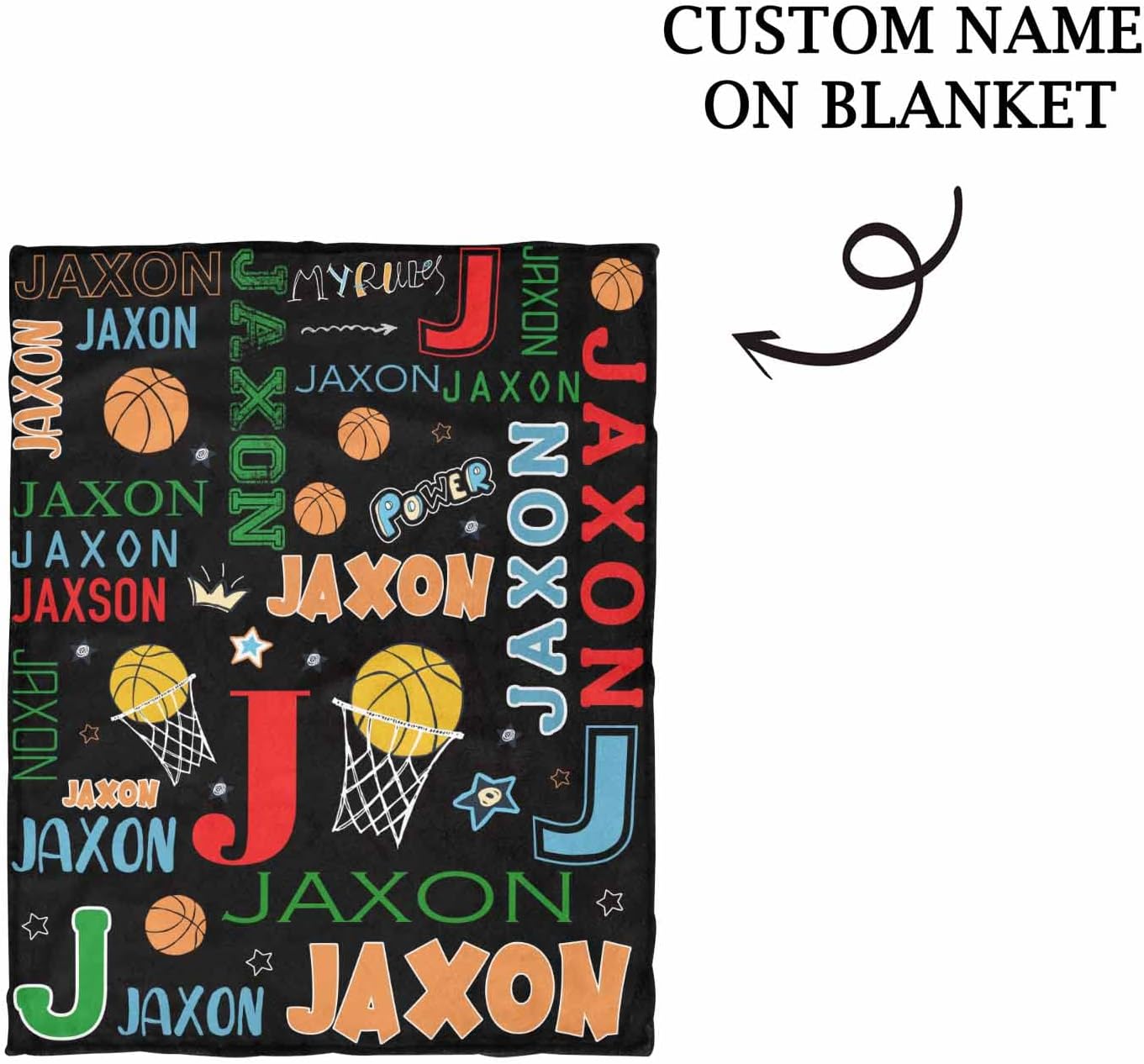 YESCUSTOM Personalized Basketball Throw Blanket for Kids