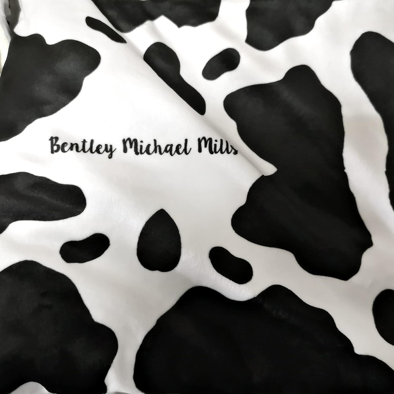 Personalized Cow Print Baby Blanket with Name 1