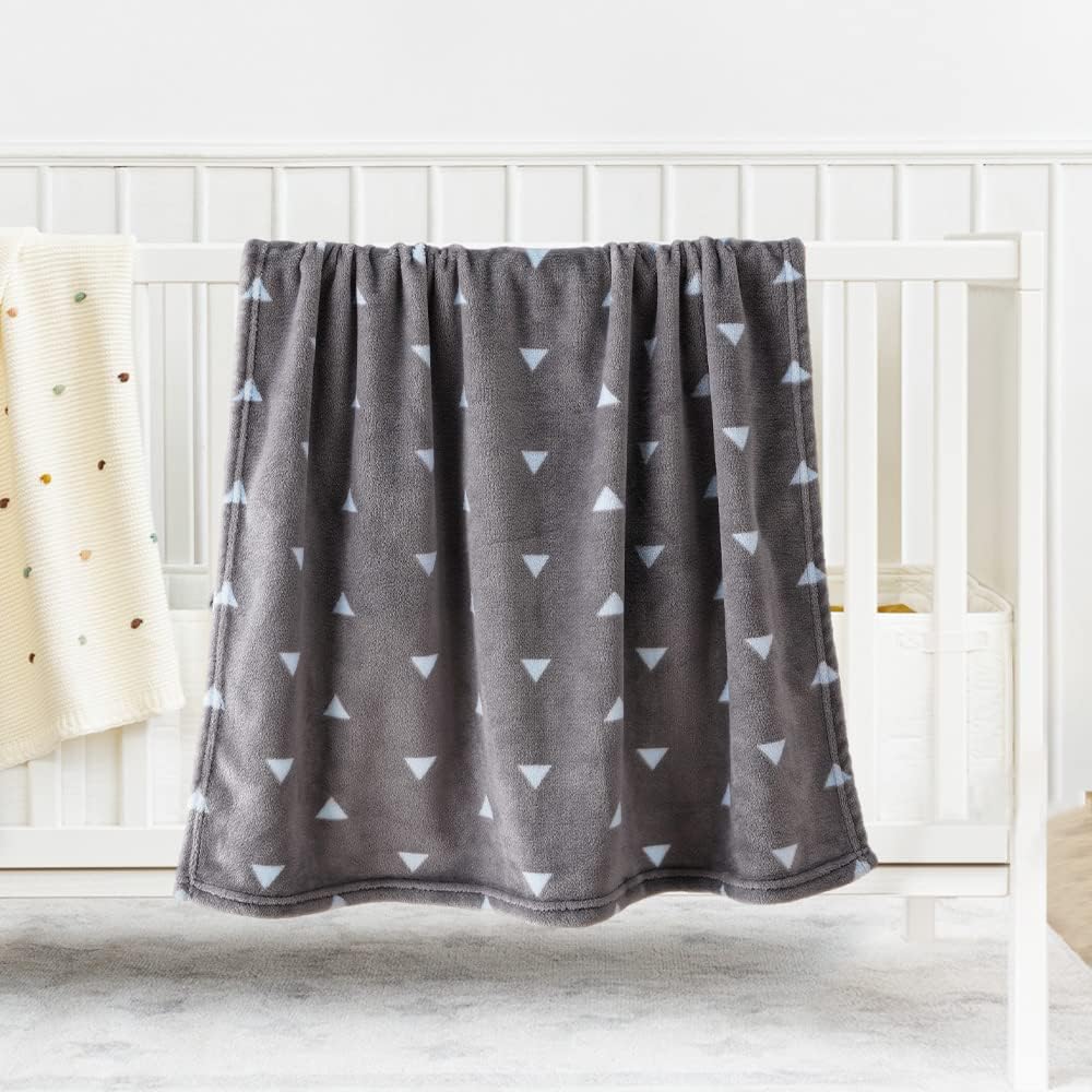Bunnikins Clover 30x36 Flannel Baby Blanket