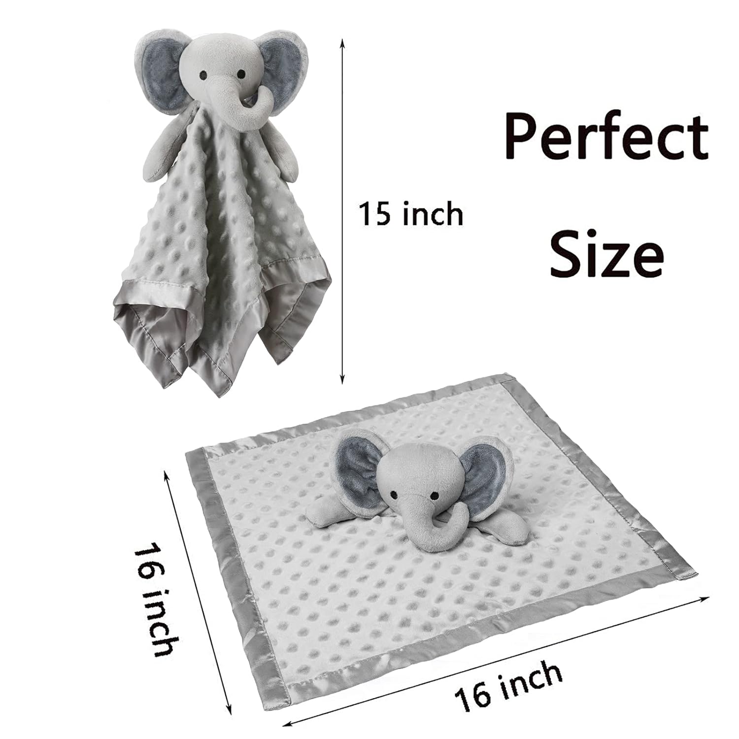 Pro Goleem Elephant Lovey Baby Blanket 16 Inch 1
