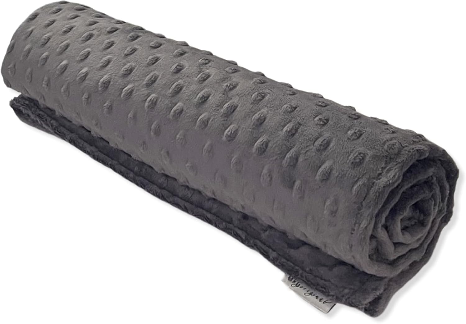 Charcoal Grey Minky Dot Baby Blanket 30x30