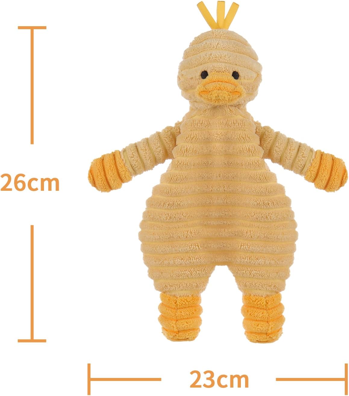 Apricot Lamb Corduroy Duck Lovey Security Blanket for Babies