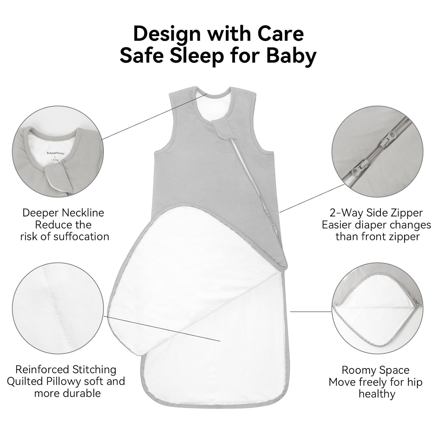 BubblePanda Bamboo Rayon Sleep Sack 12-18 Months 25 Tog 1