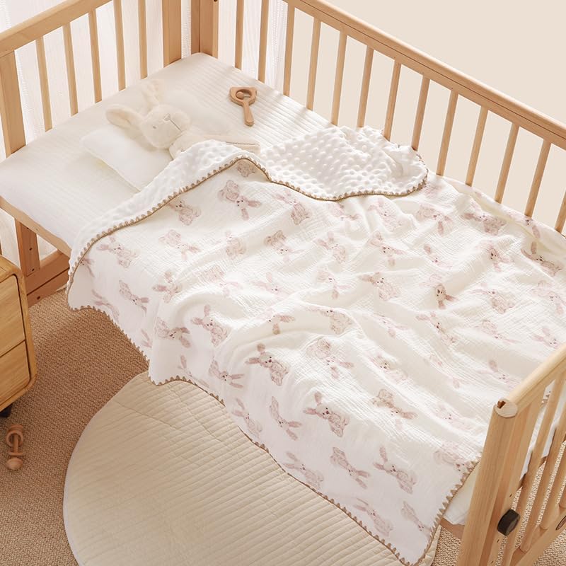 Gunnaicat 40x40 Baby Blanket Double Layer with Dotted Backing