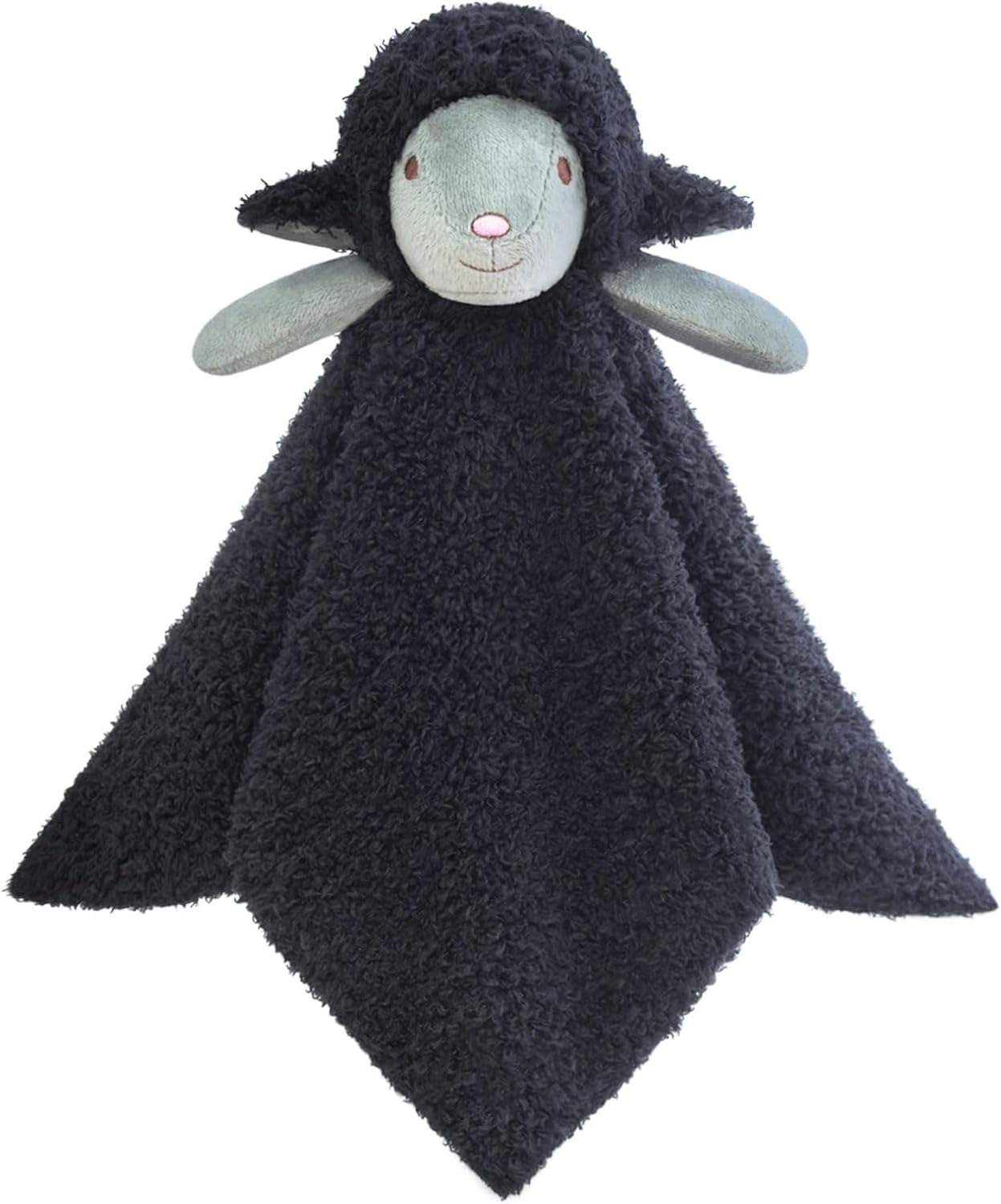 Baby Black Lamb Soft Stuffed Animal Security Blanket 14 Inches