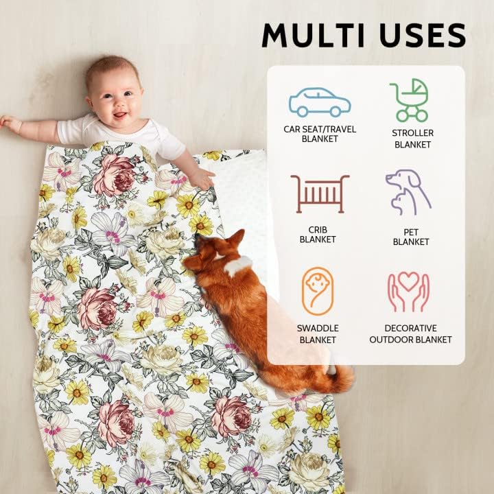 HNHUAMING Floral Baby Blanket - 30 x 40 Inch