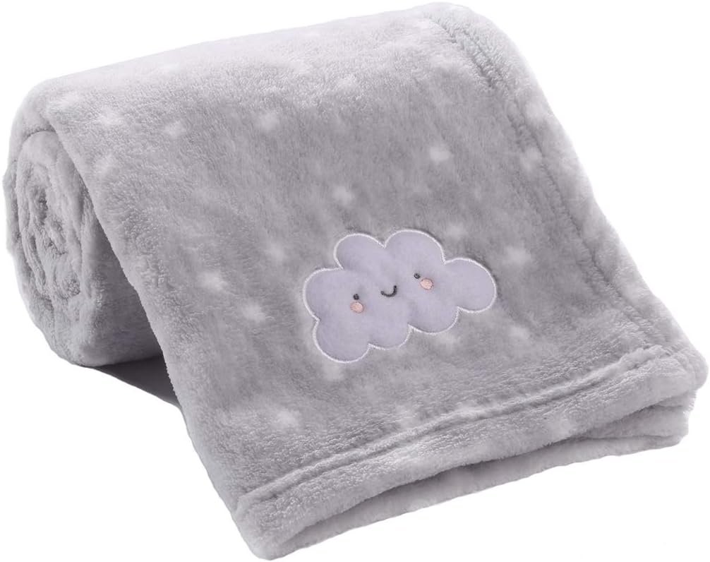 CREVENT Baby Welcome Gift Set with Blankets and Storage Basket Grey