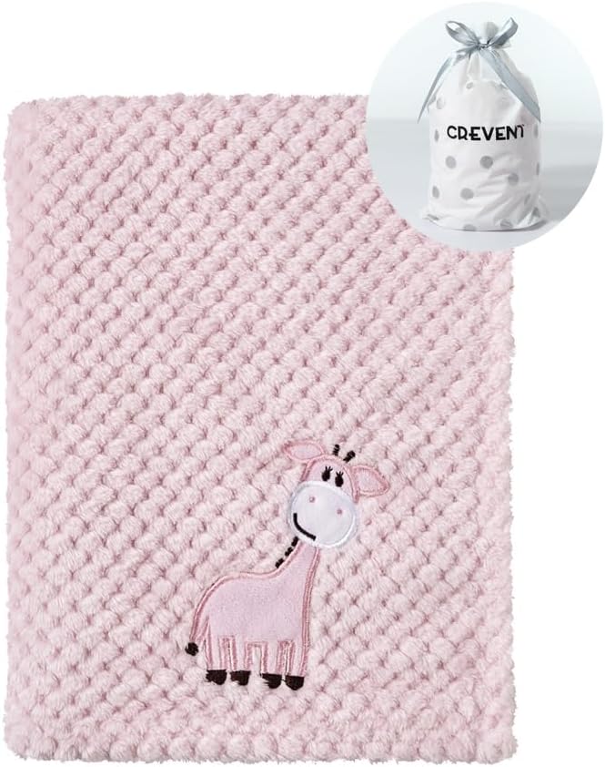 CREVENT 30X40 Fluffy Warm Baby Blanket with Giraffe Design