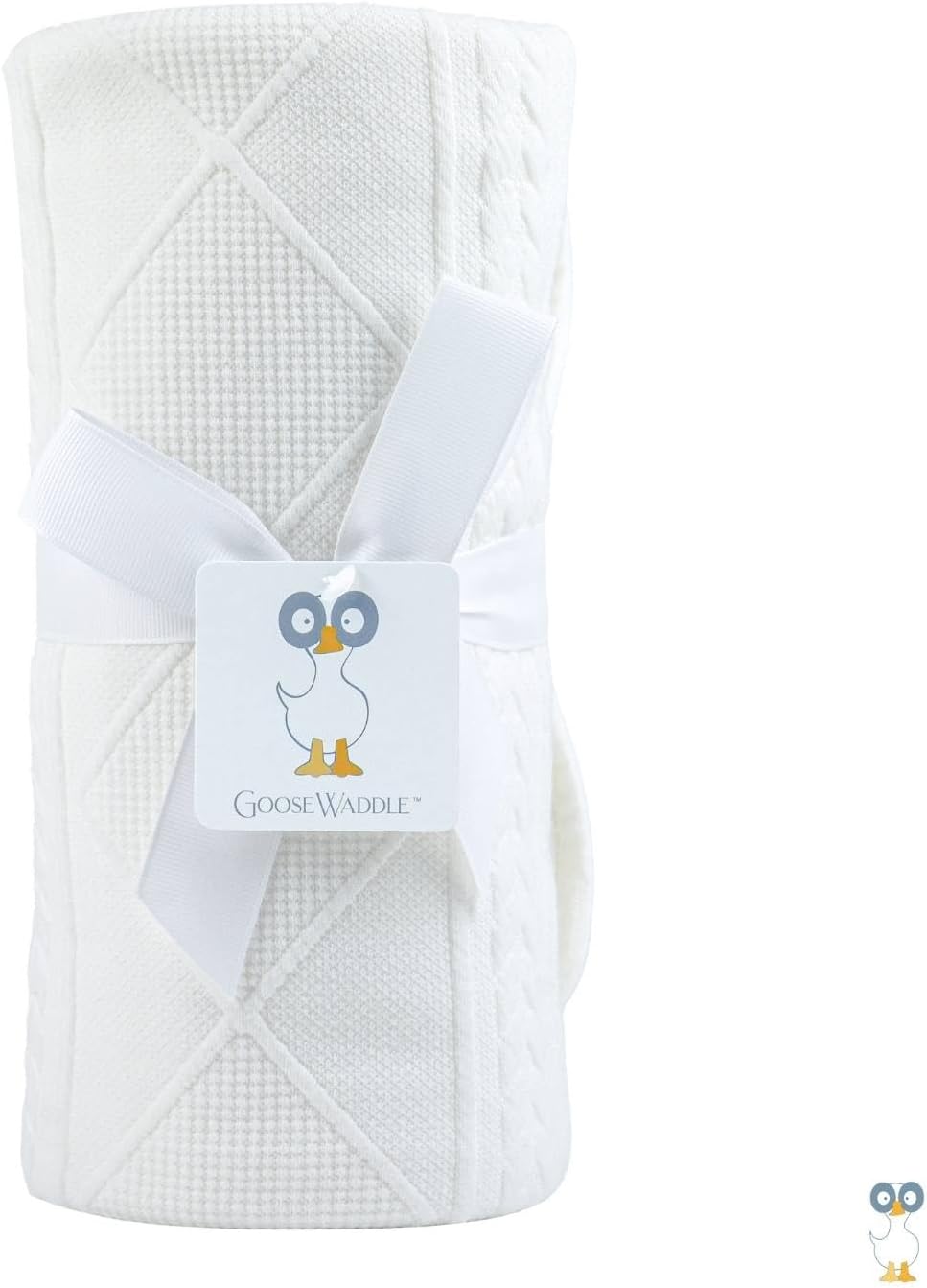GooseWaddle Luxury Knit Baby Blanket 30x40 White
