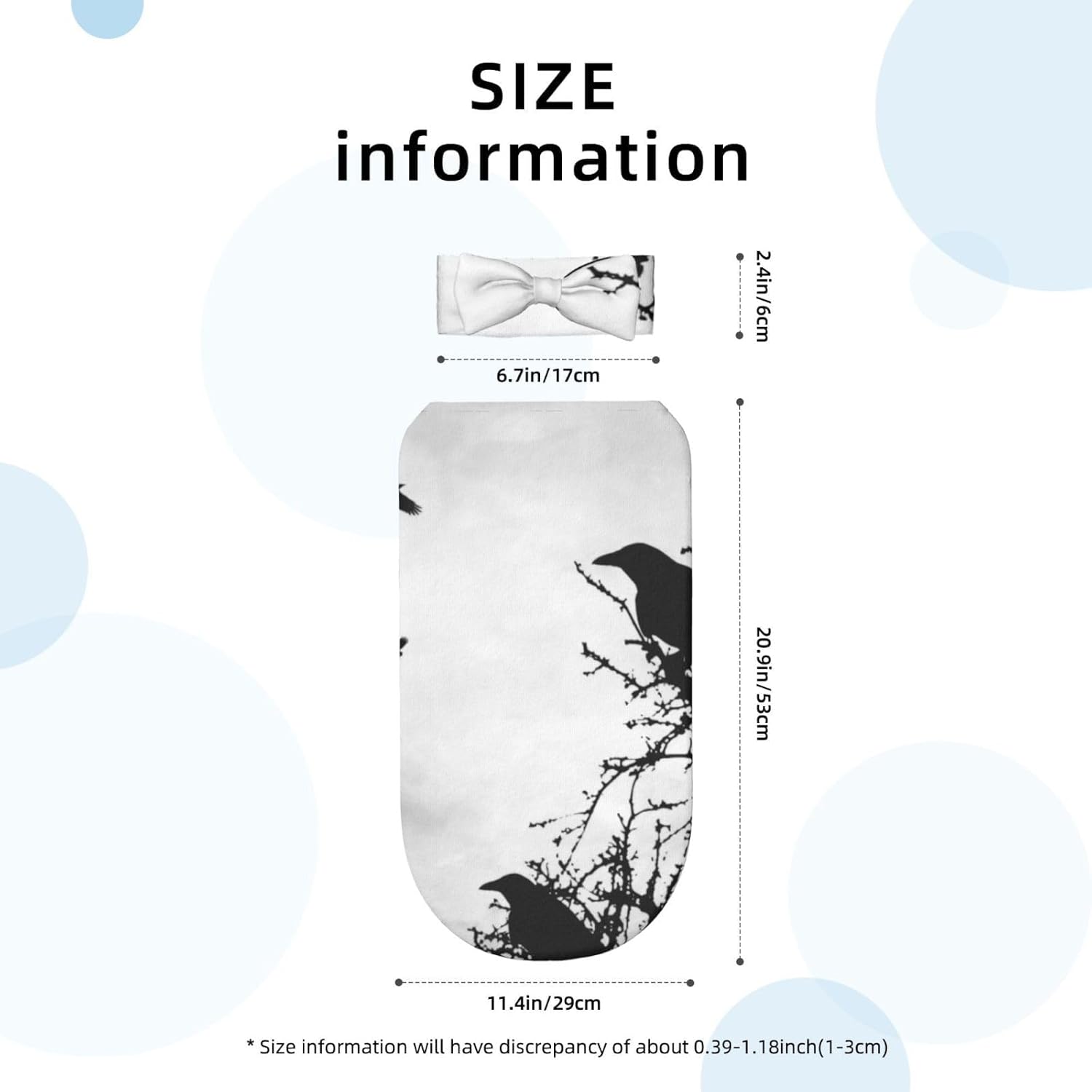 Soft Crow Silhouette Swaddle and Headband Set for Newborns