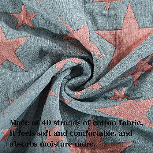 NTBAY 3 Layer Toddler Blanket - Red Blue Star Design