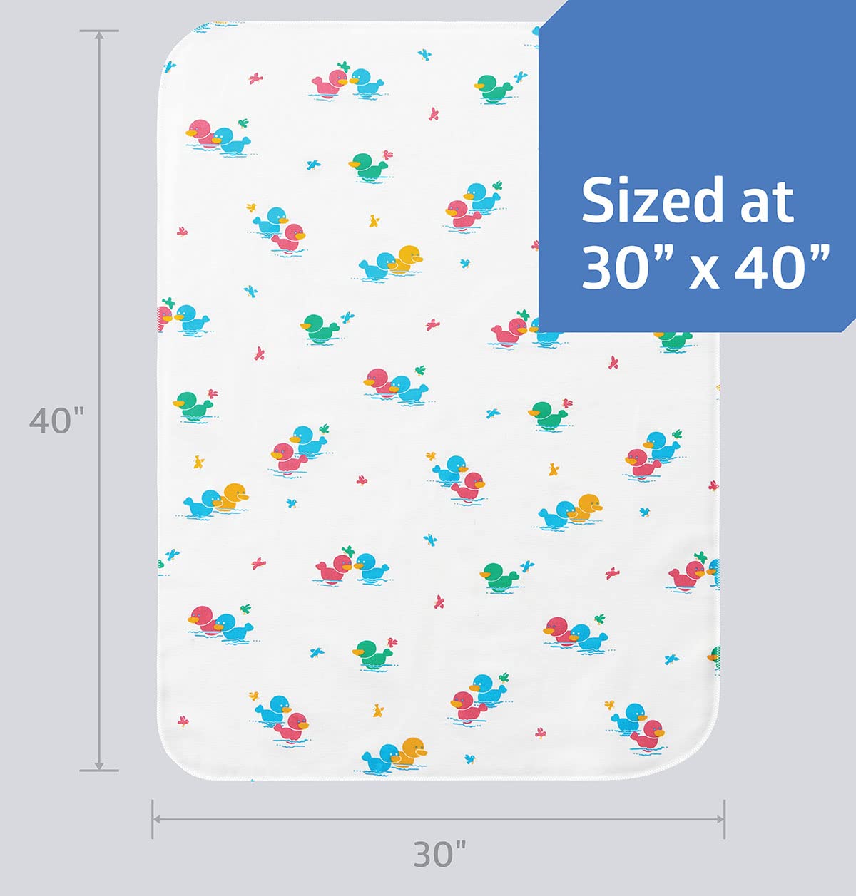 Medline Duck Print Baby Blanket - 36 x 40 Soft Durable