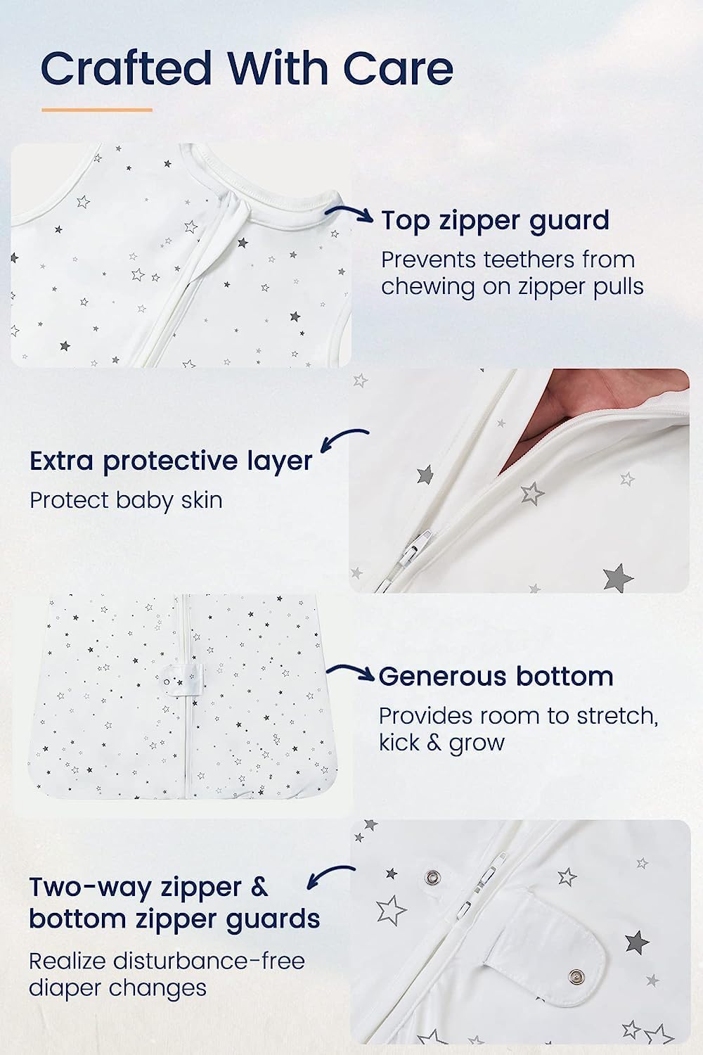 TotAha Toddler Sleep Sack 2T-3T-4T with 2-Way Zippers