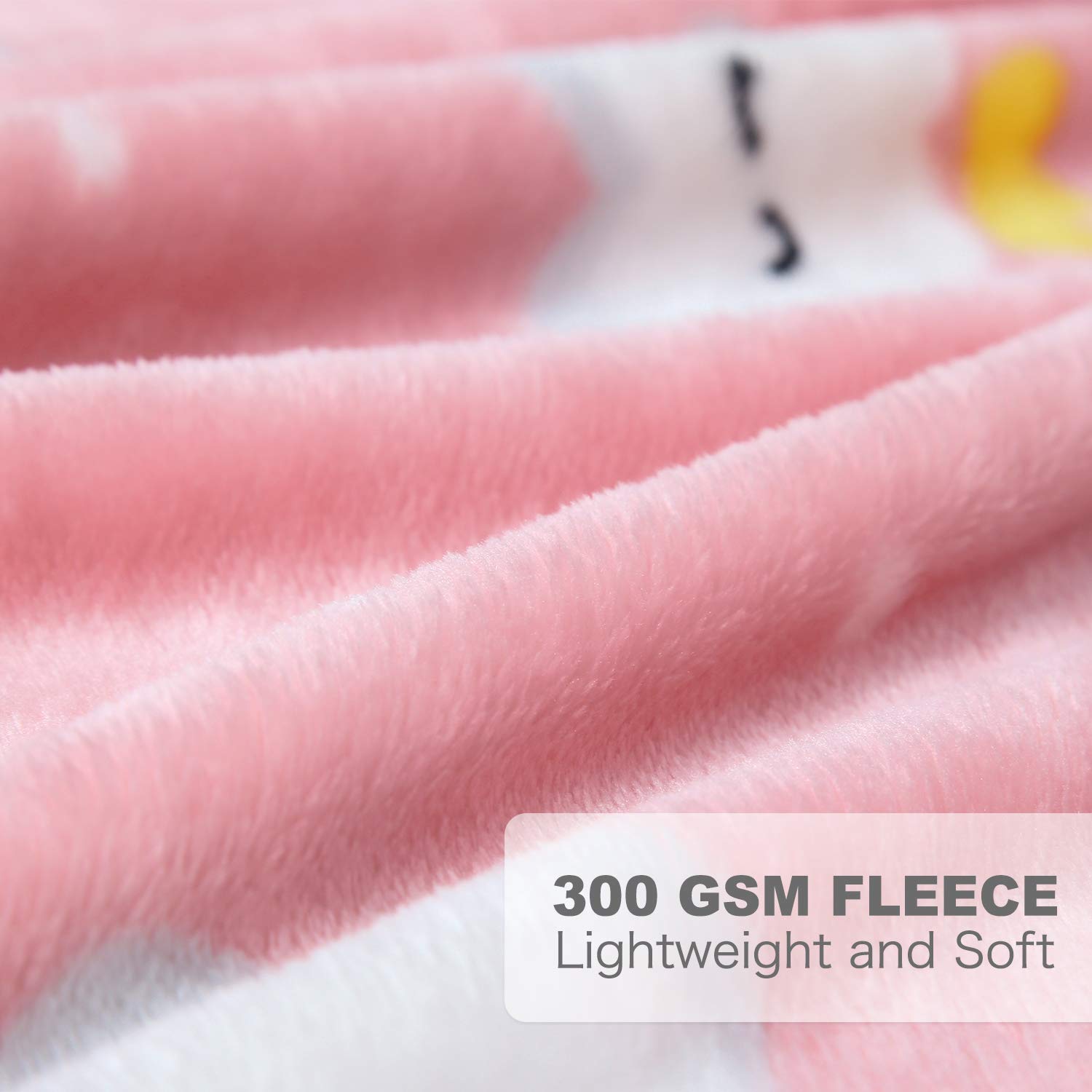 TILLYOU Toddler Flannel Blanket - 40x50 Inches Pink Cloud 1
