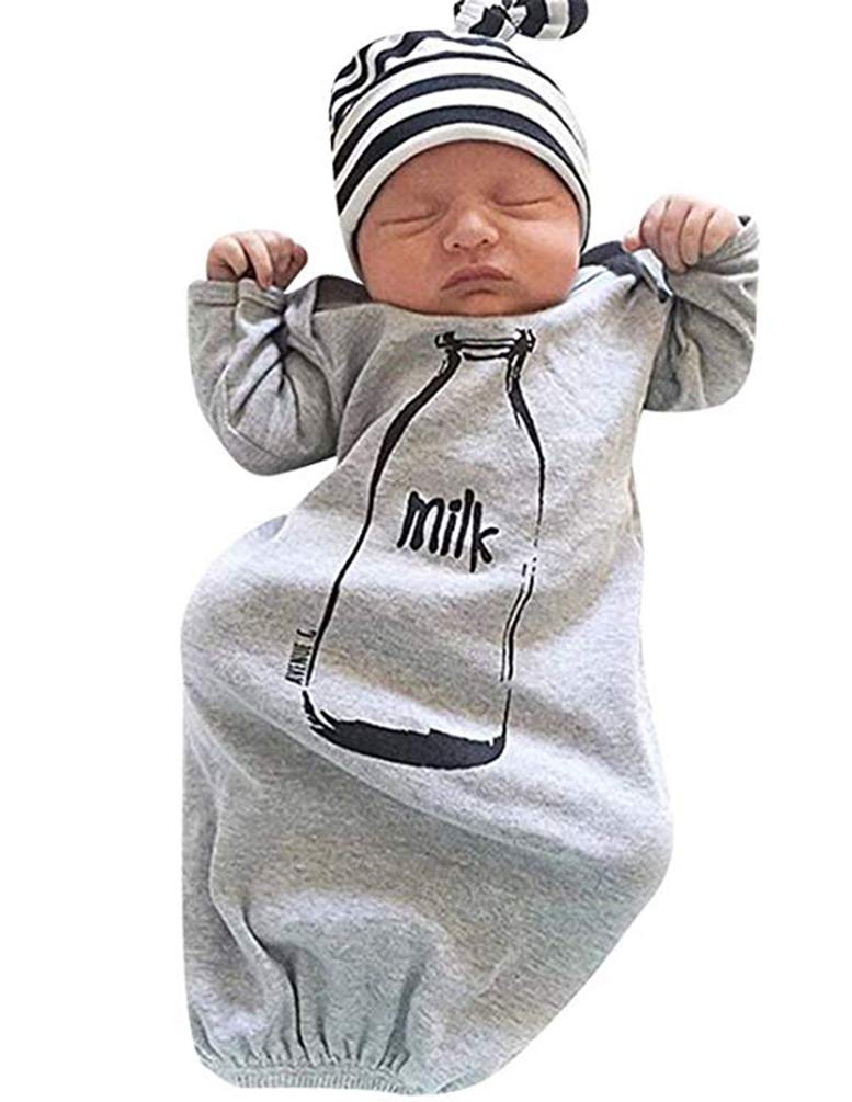 COLOOM Baby Grey Milk Bottle Print Sleeping Bag