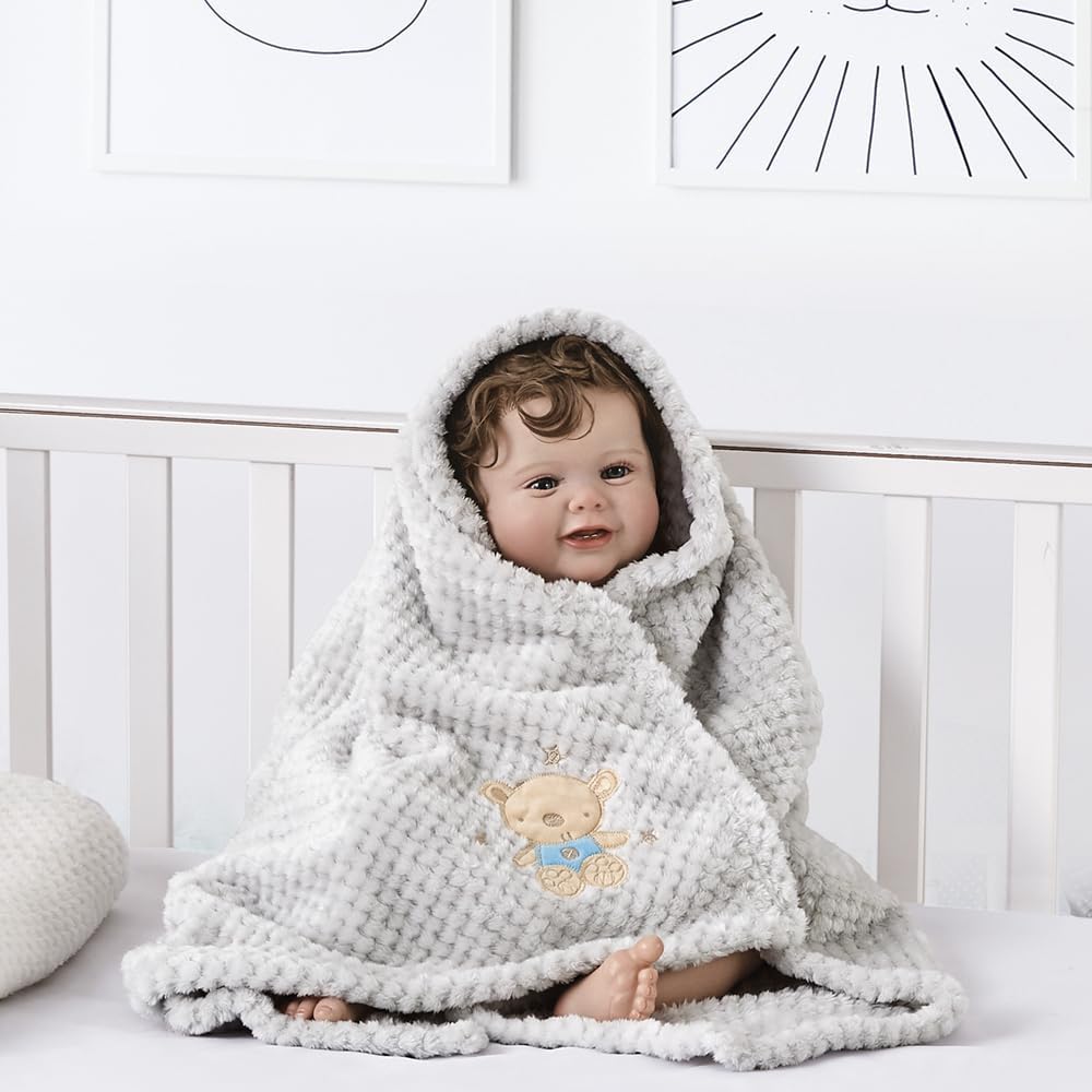 CREVENT 30X40 Fluffy Cozy Baby Blanket for Girls Boys Infants Toddlers