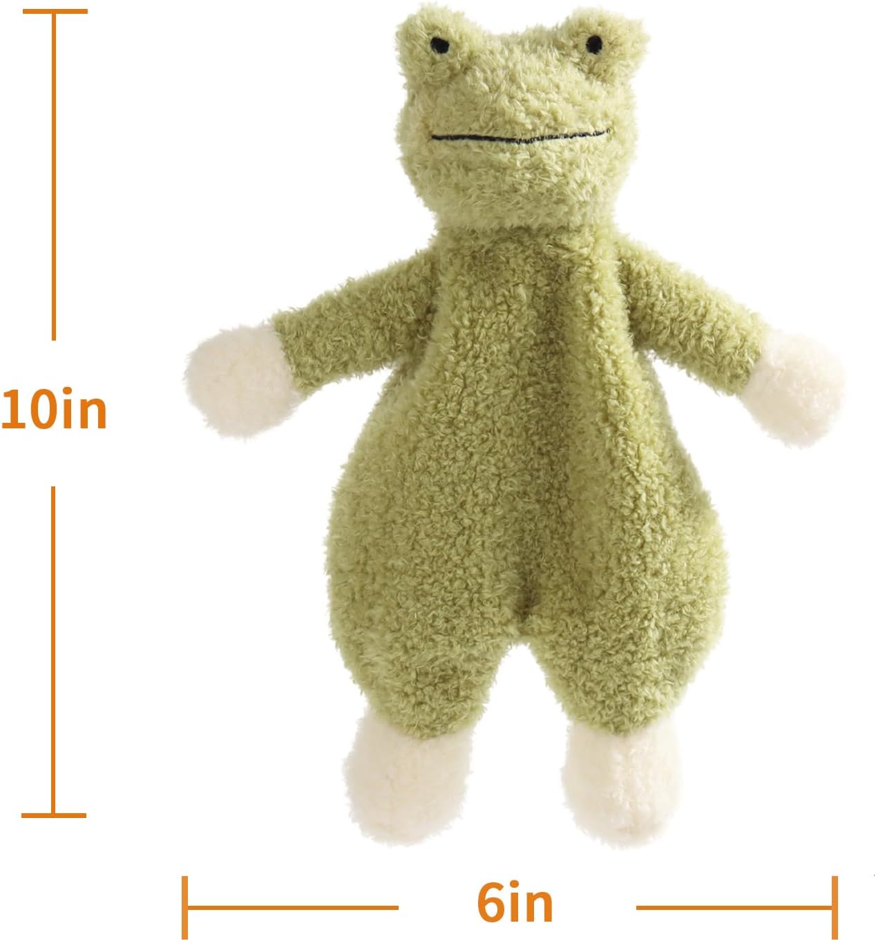 Apricot Lamb Green Frog Security Blanket 10 Inches 1
