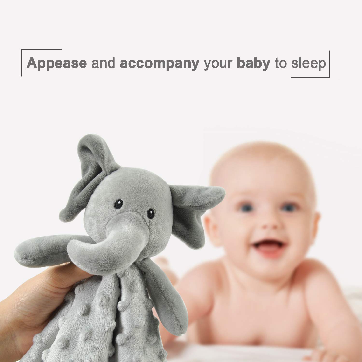 BORITAR 14 Inch Elephant Baby Security Blanket