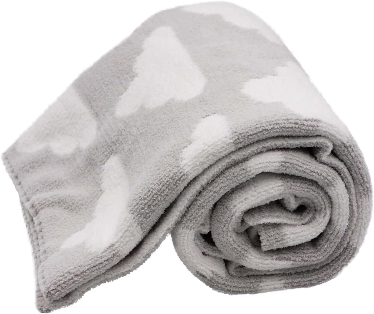LITTLE CELEBRITY Chenille Baby Blanket 40x30 Inches Grey Clouds 1