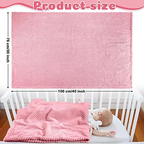 Reginary Fuzzy Blanket 4 Pack Pink Waffle Flannel 1