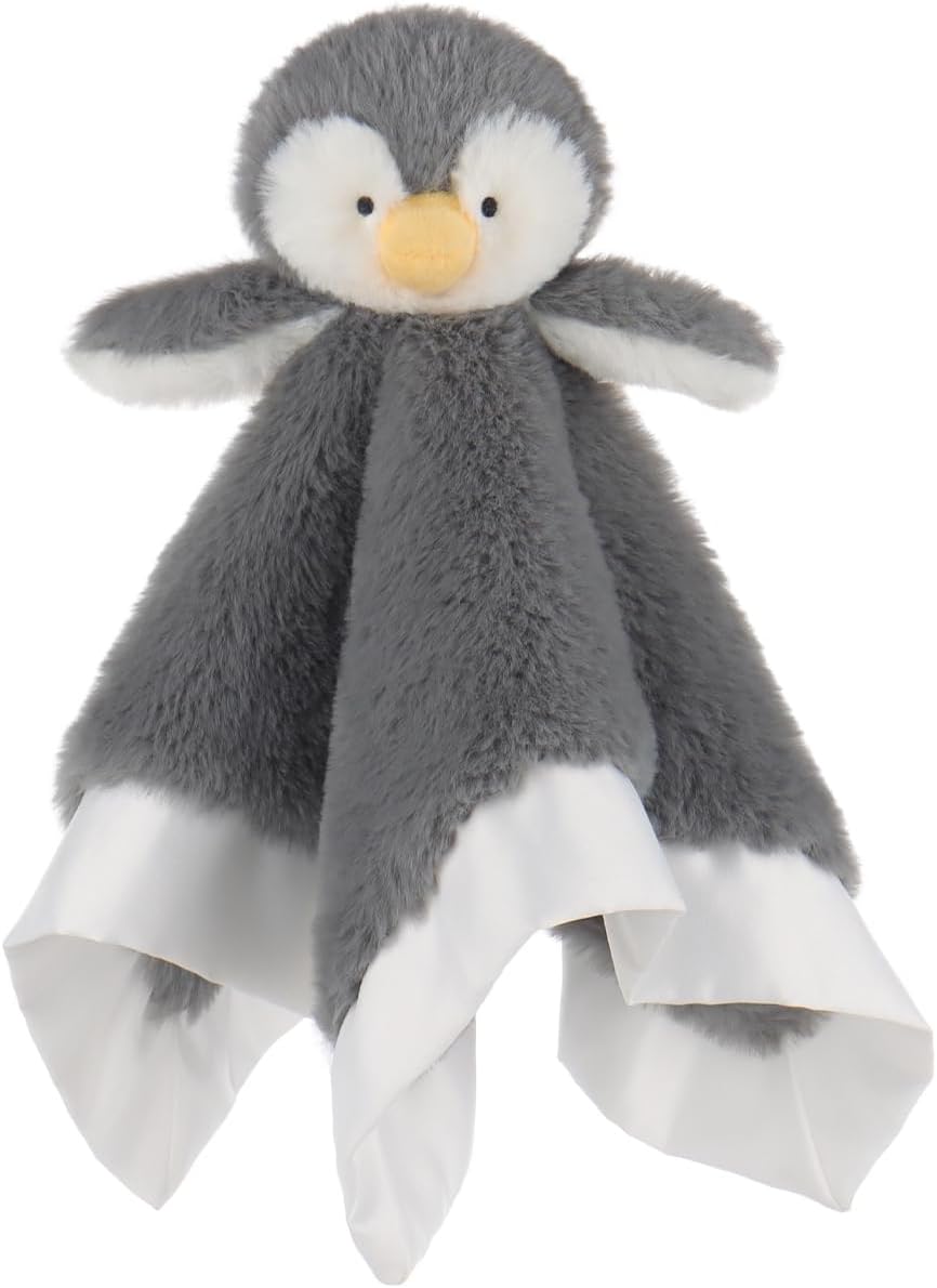 Apricot Lamb Gray Penguin Security Blanket 14 Inches