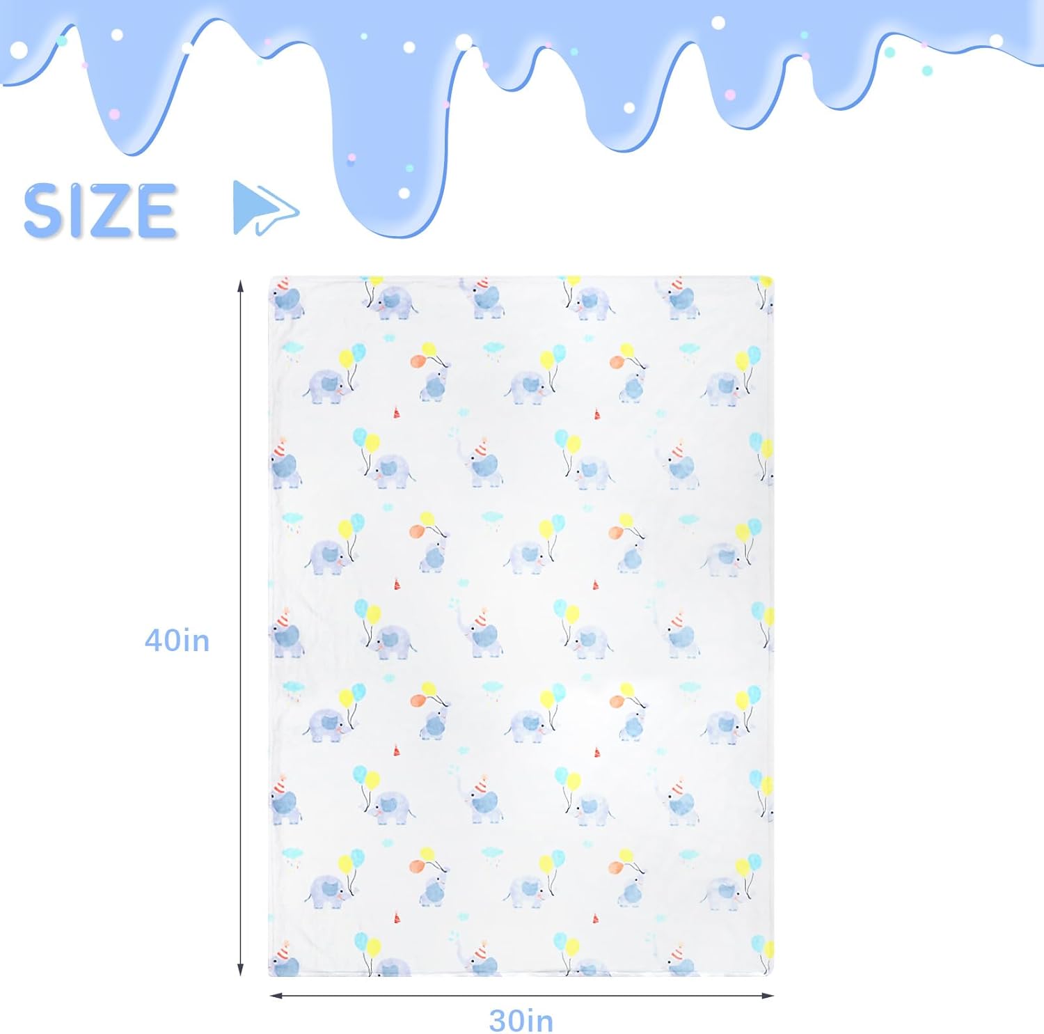 Soft Plush Baby Blanket 30x40 Grey with White Dotted Backing
