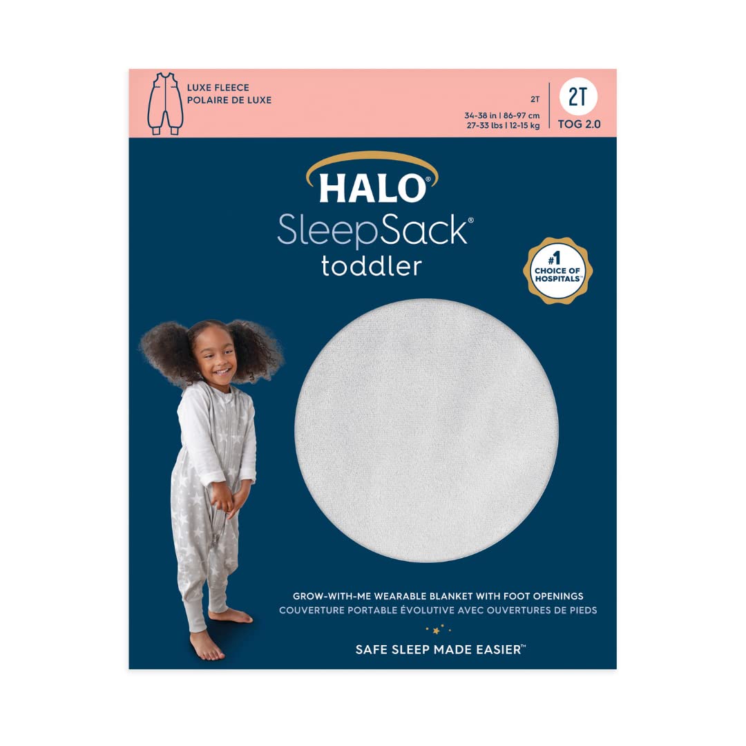 HALO Sleepsack Toddler Luxe Fleece TOG 20 Grey 3T