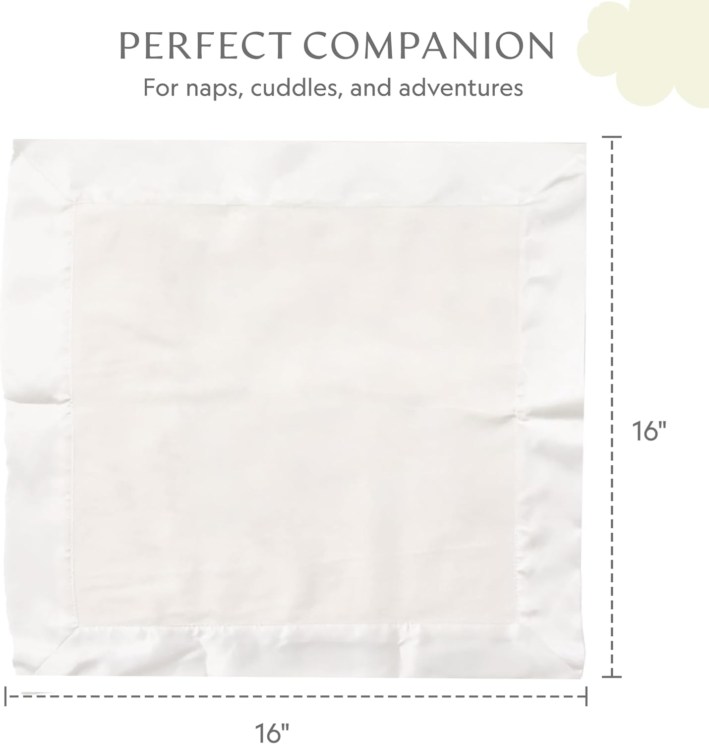 Ultra-Soft Fleece Lovey Blanket with Satin Trim - 16x16 Inch - Cream