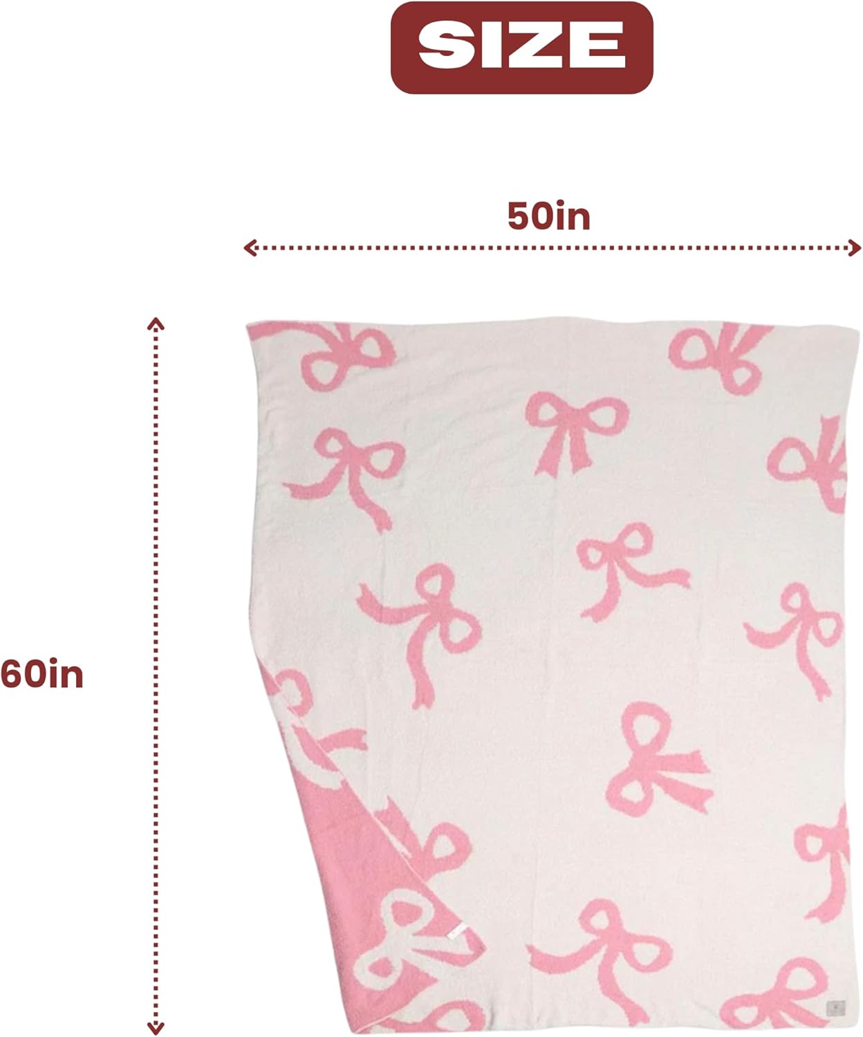 Luxape Bow Blanket Soft Reversible Throw for Baby