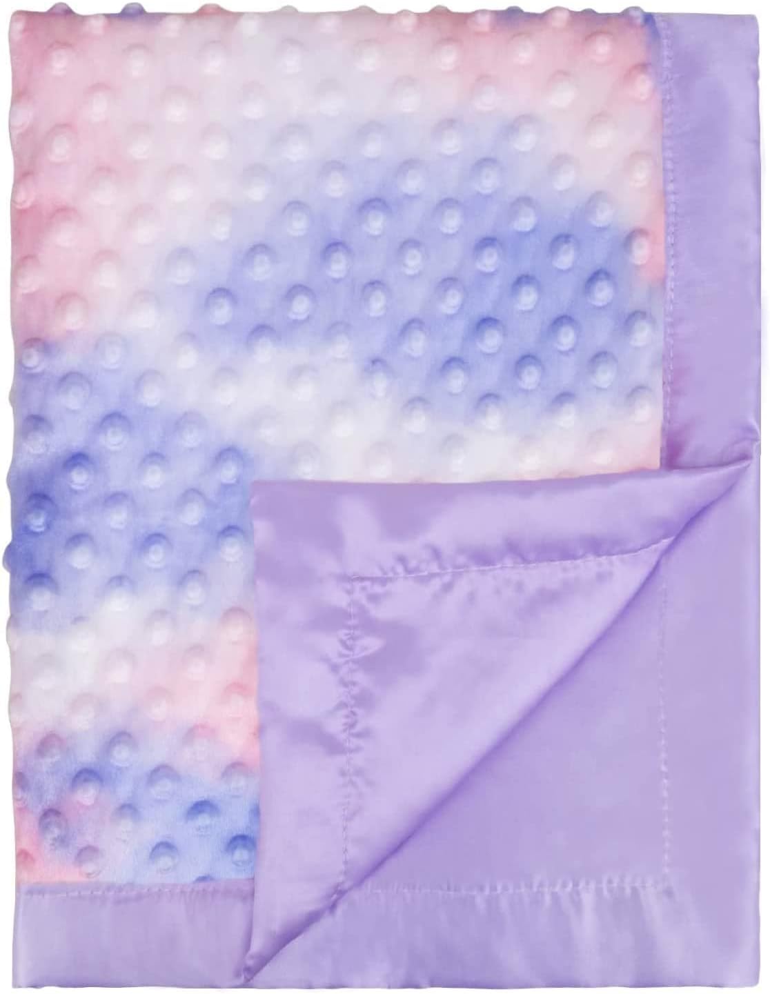 BEILIMU Silky Satin Baby Blanket with Tie Dye Design