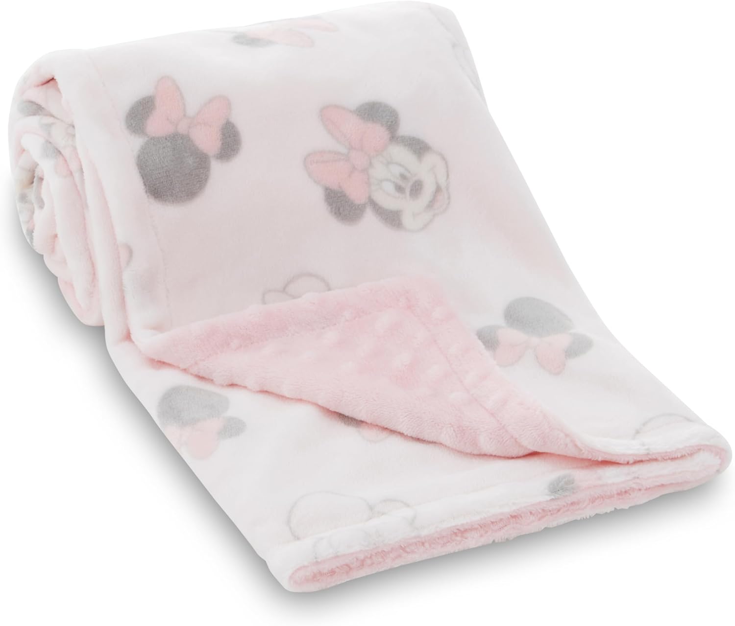 Disney Mickey and Minnie 2-Ply Baby Blanket - Soft Mink Front Textured Back