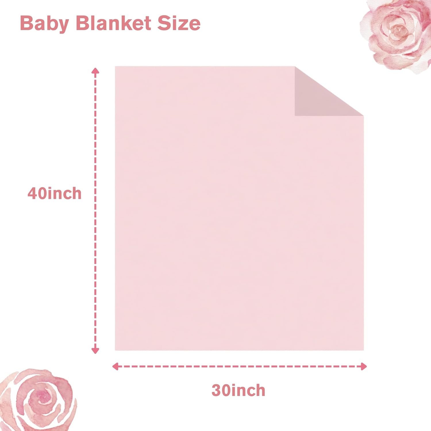 Wirein 30 x 40 Pink Rose Baby Blanket
