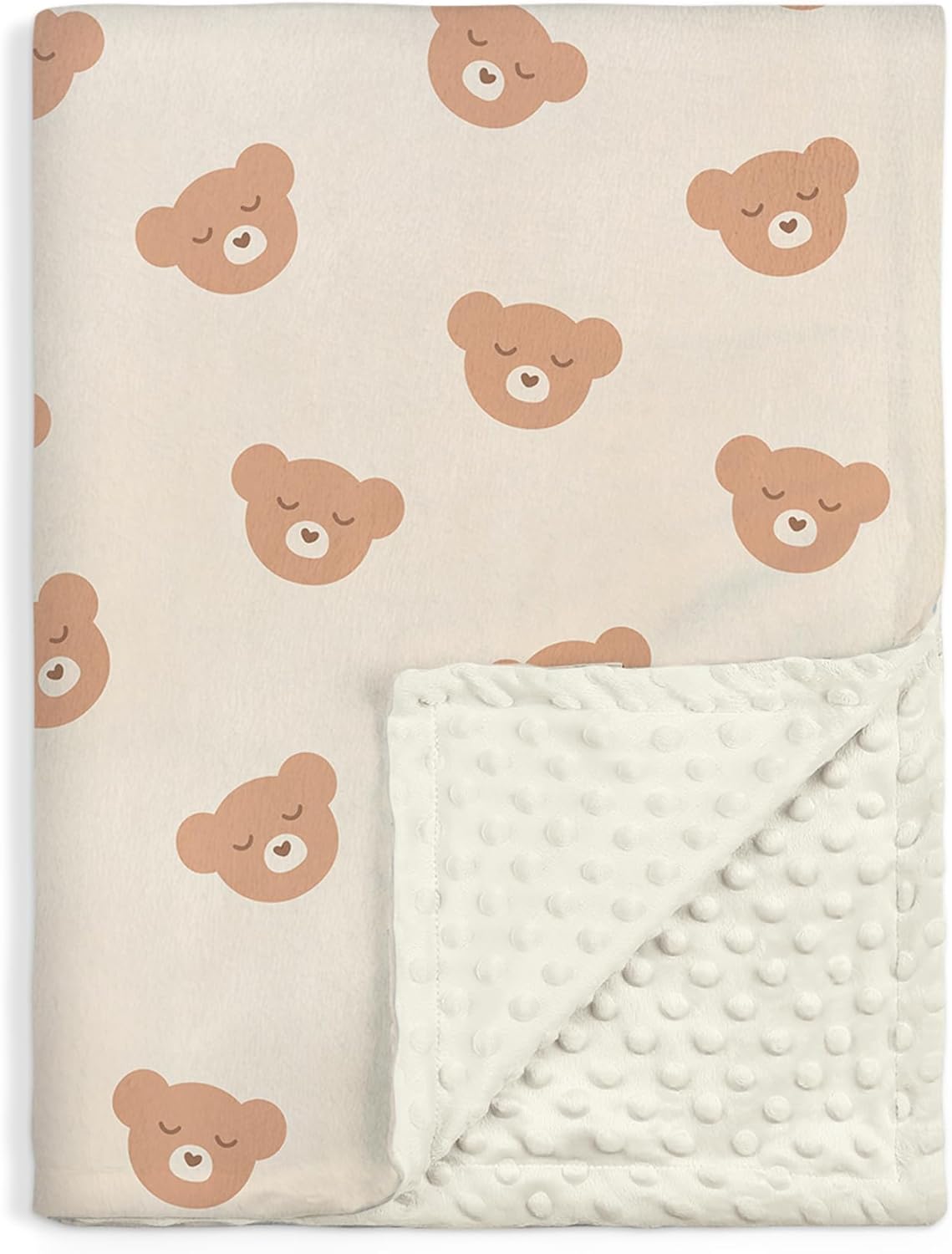 SANDJEST Bear Minky Baby Blanket 30x40 Inches