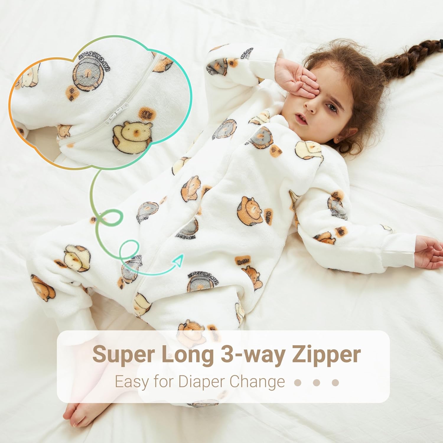 MICHLEY Flannel Baby Sleeping Bag Unisex for Winter