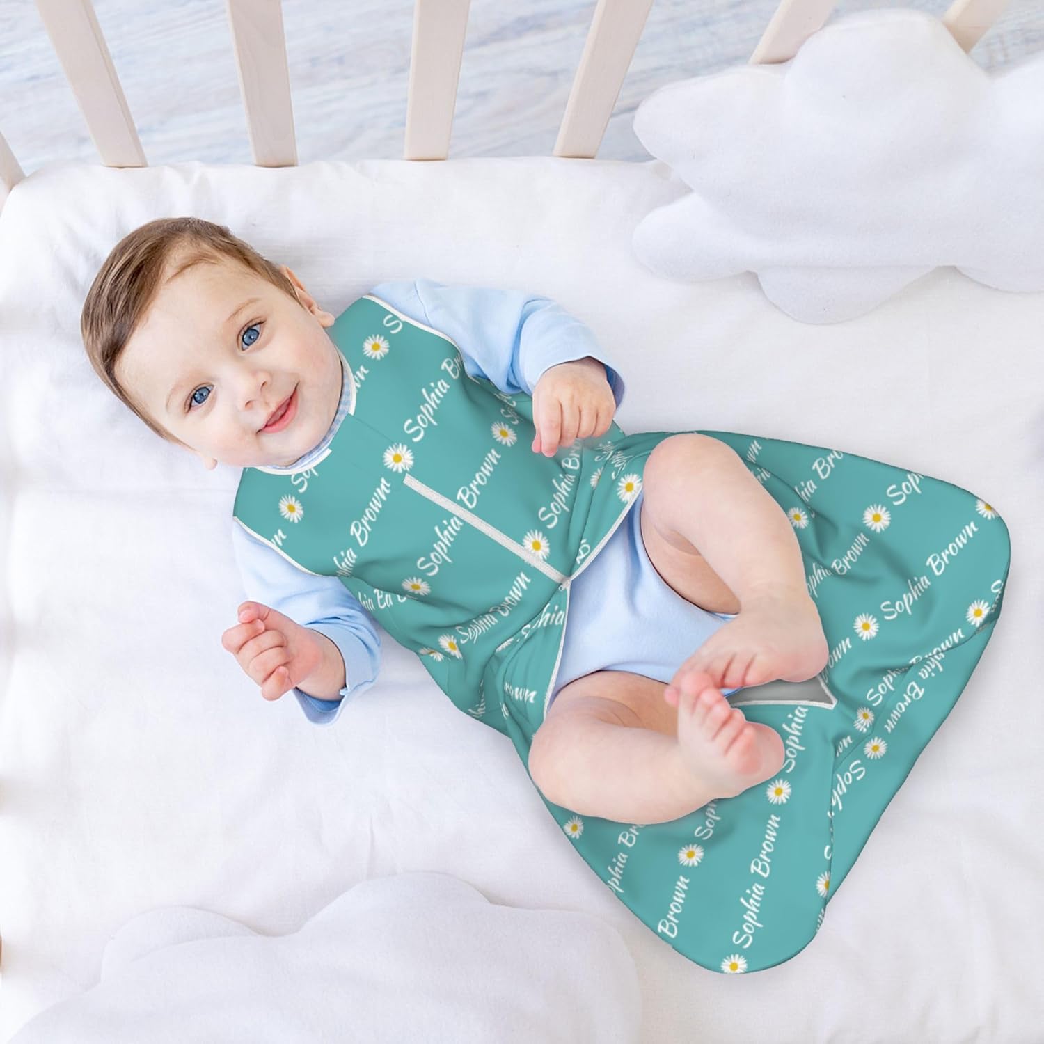 Personalized Baby Sleep Sack 0-24 Months Custom Name Icon Wearable Blanket