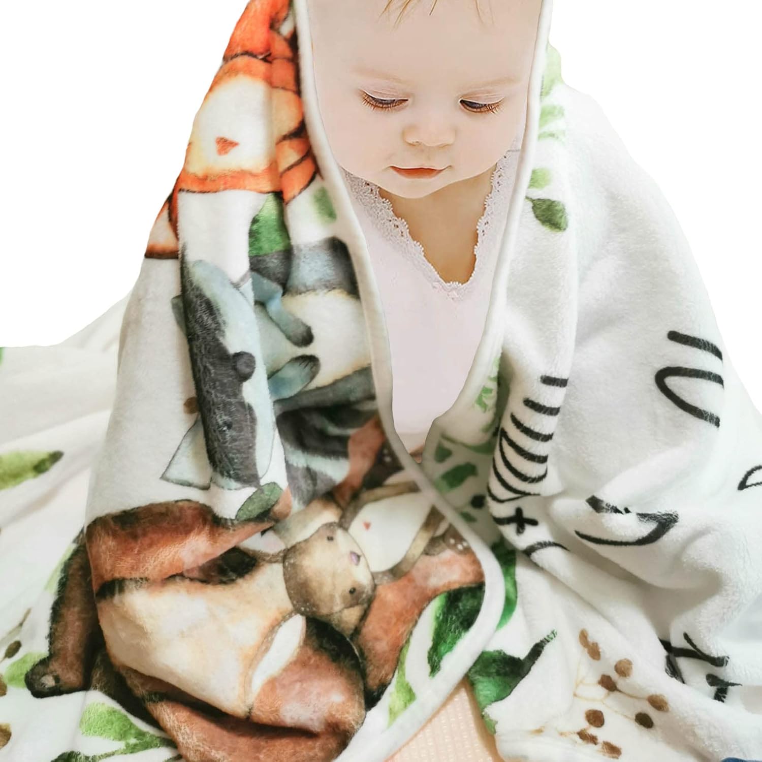 RICEFINE Woodland Baby Milestone Blanket 50x40