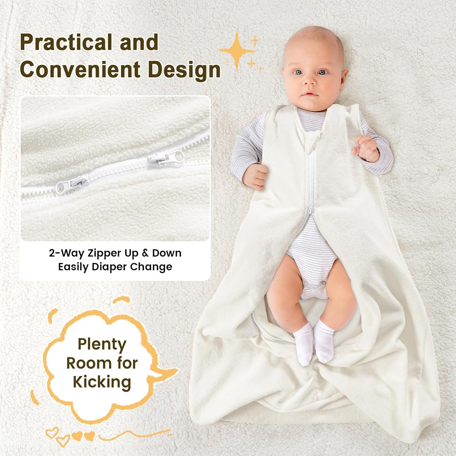 PHF 3 Pack Warm Micro-Fleece Sleep Sack 18-24 Months