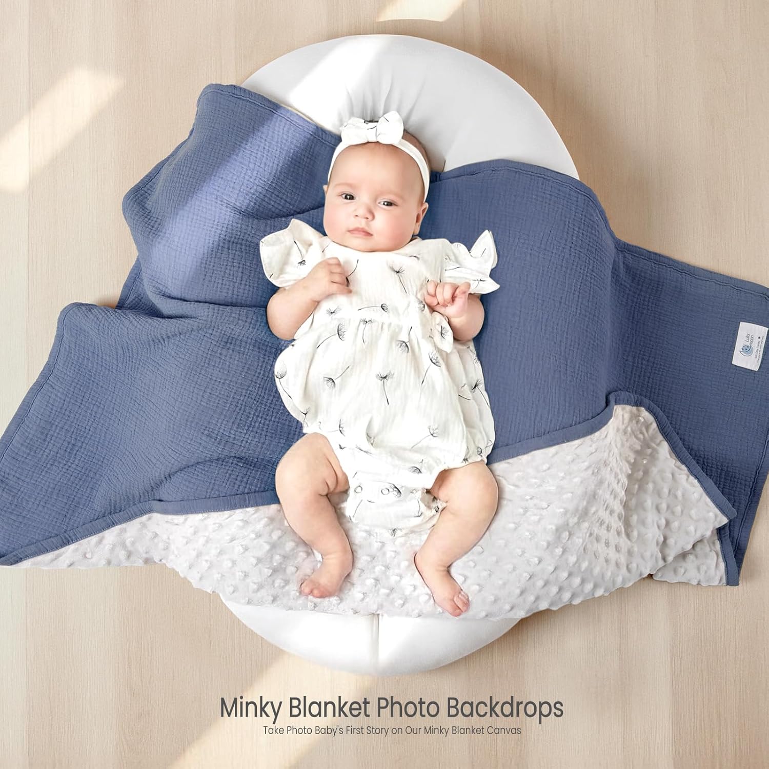 Lulumoon Baby Blanket - Minky Dot Muslin 30x40