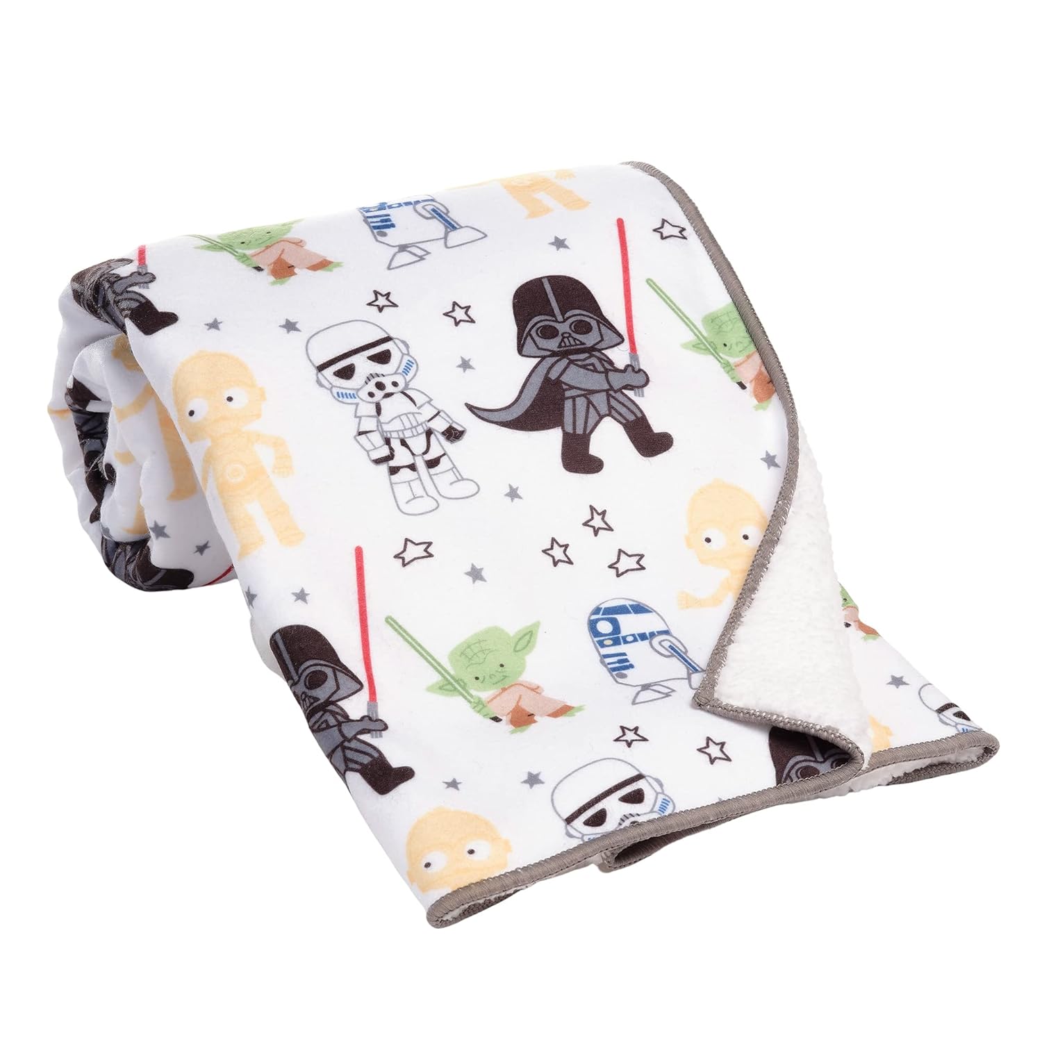 Lambs Ivy Star Wars Fleece Baby Blanket with Yoda and Darth Vader