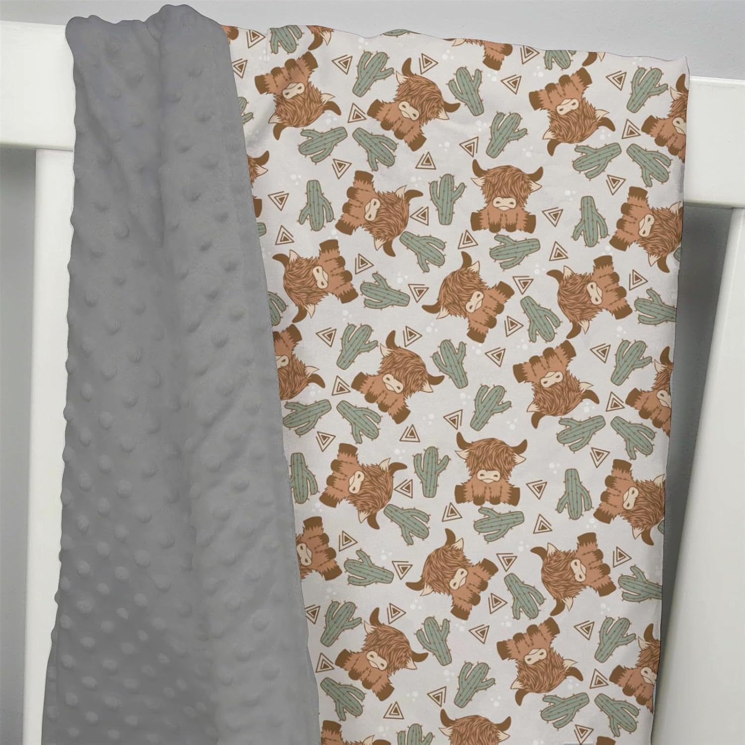 Mink Baby Blanket for Boys - Cactus Gray